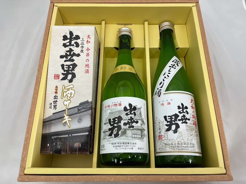 画像1: 出世男720ml２本ケーキセット　本醸、原酒にごり (1)